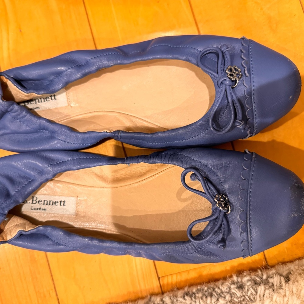 LK Bennett Royal Blue Leather Flats